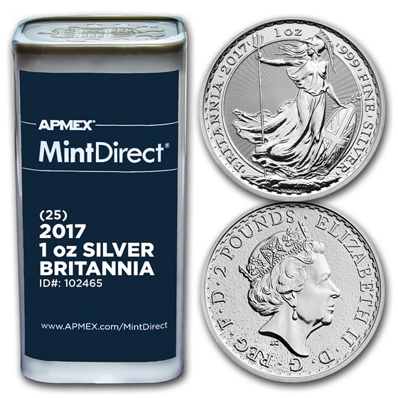 2017 1 oz Silver Britannia (25-Coin MintDirect® Tube) 2017 1 oz Silver Britannia (25-Coin MintDirect® Tube)